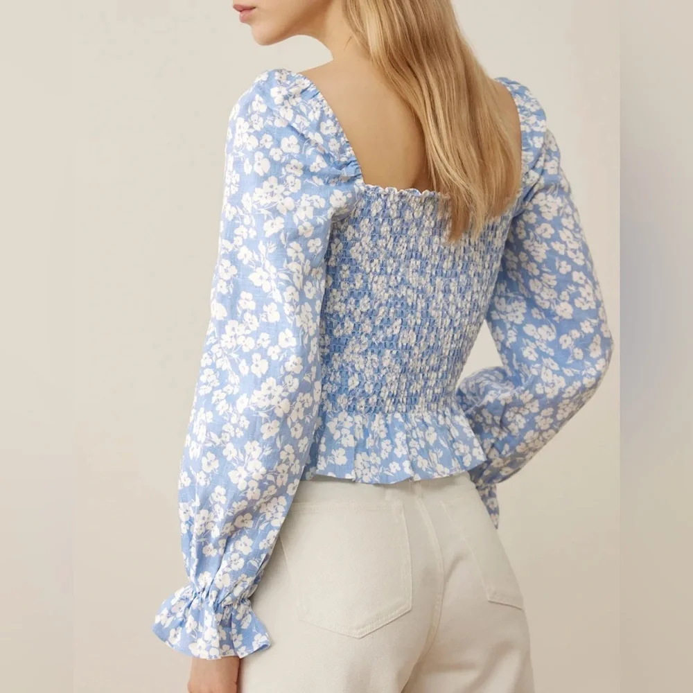 Reformation Cambria Linen Top in Sofie